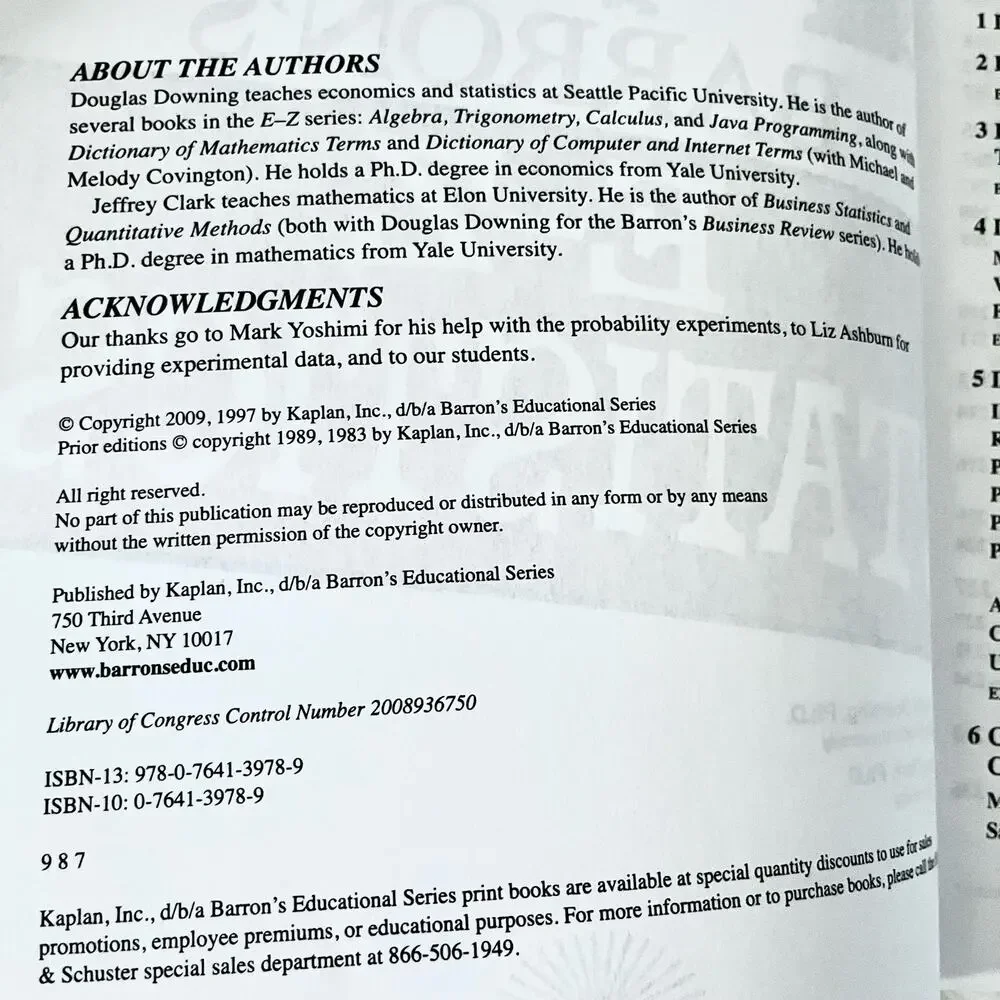 Barron’s E-Z Statistics: Ace Statistics‎ the E-Z Way 4th Edition